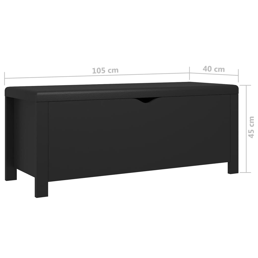 vidaXL Κουτί Αποθήκευσης Μαύρο 105x40x45 εκ. Επεξ. Ξύλο με Μαξιλάρι