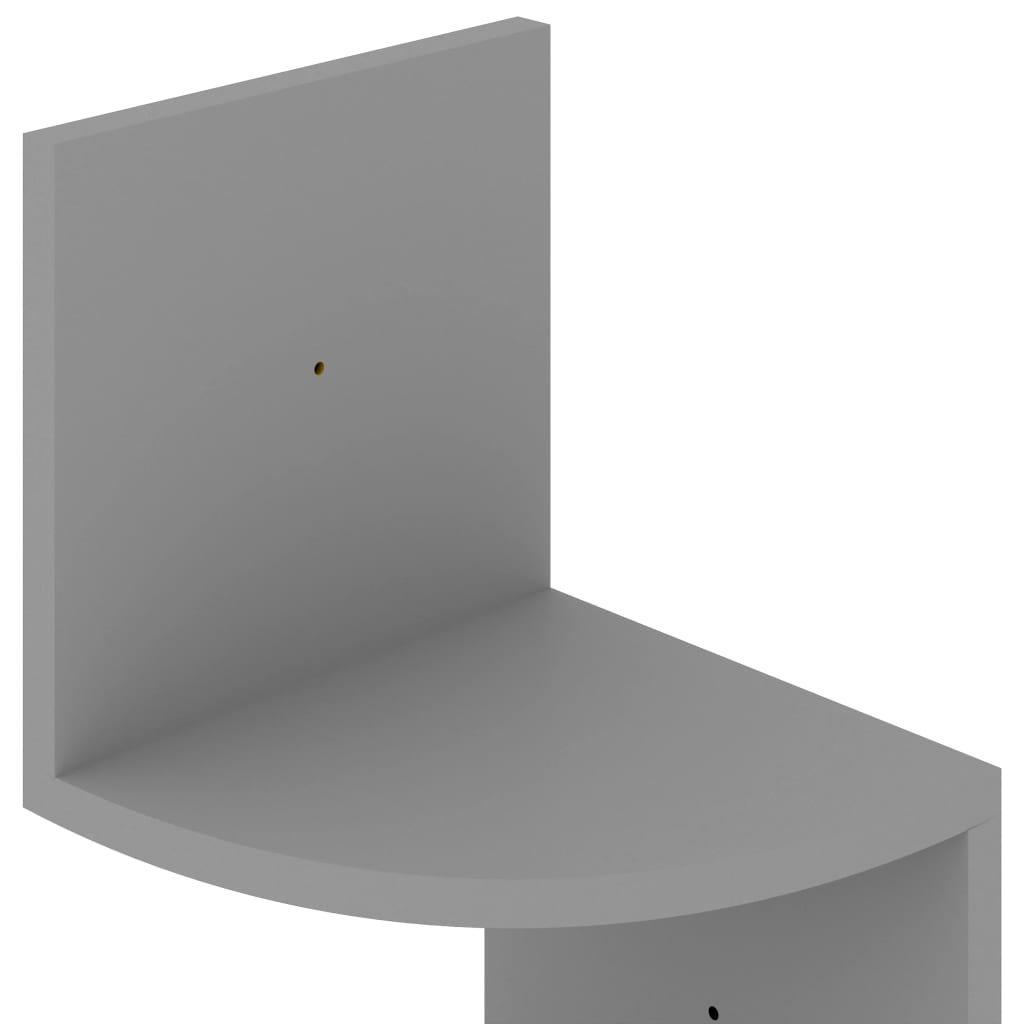 vidaXL Γωνιακή Ραφιέρα Τοίχου Γκρι 19 x 19 x 123 εκ. από Επεξ. Ξύλο