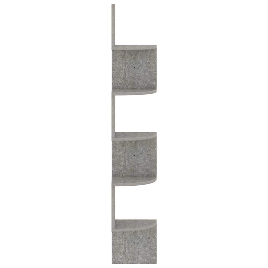 vidaXL Γωνιακή Ραφιέρα Τοίχου Γκρι Σκυρ. 19x19x123 εκ. από Επεξ. Ξύλο