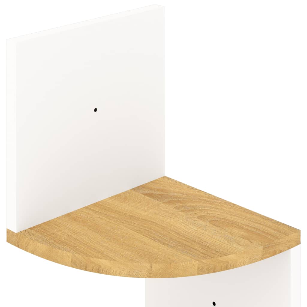 vidaXL Γωνιακή Ραφιέρα Τοίχου Λευκή/Sonoma Δρυς 19x19x123 εκ Επεξ.Ξύλο