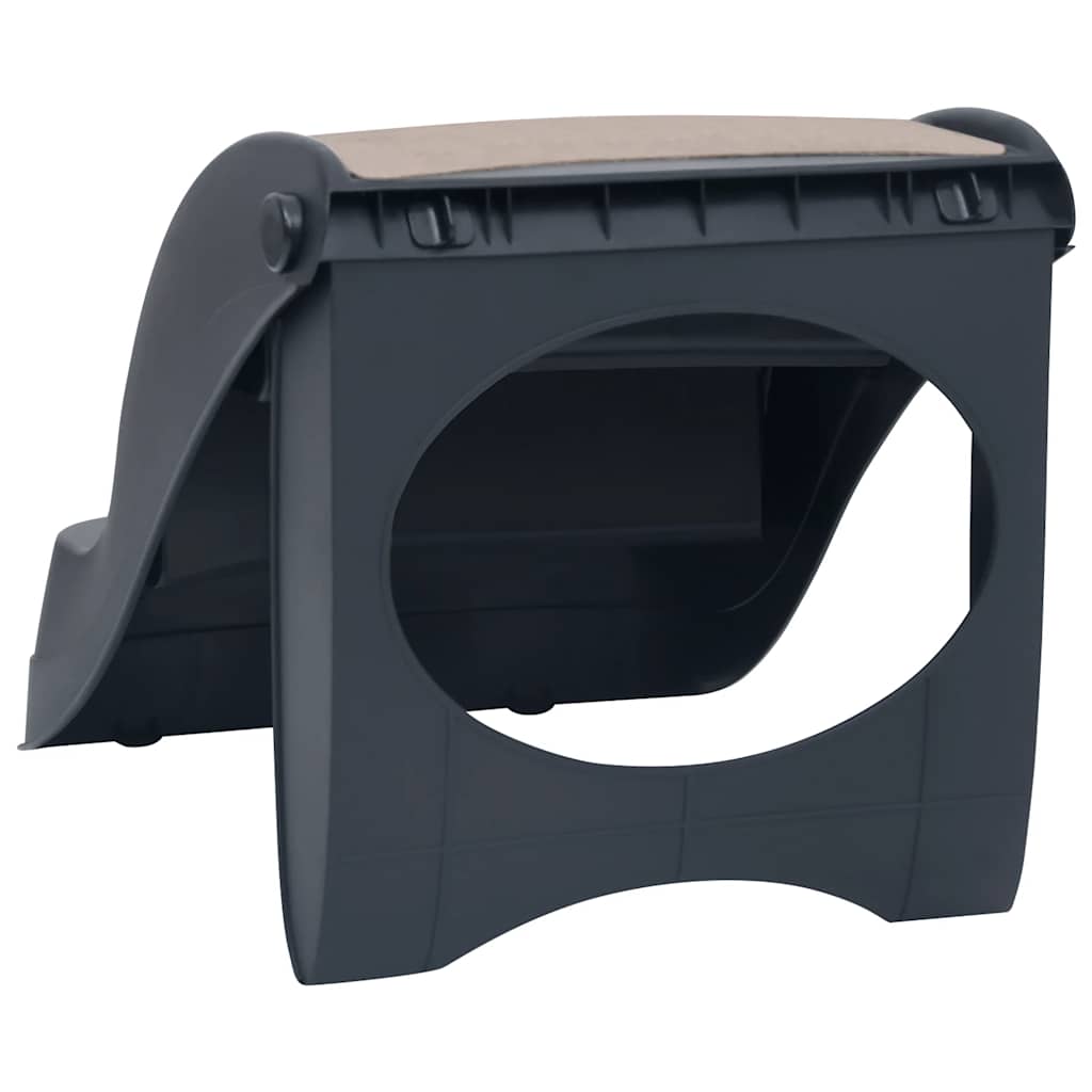 vidaXL Σκαλάκια για Σκύλους 3 Επιπέδων Πτυσσόμενα Σκούρο Γκρι