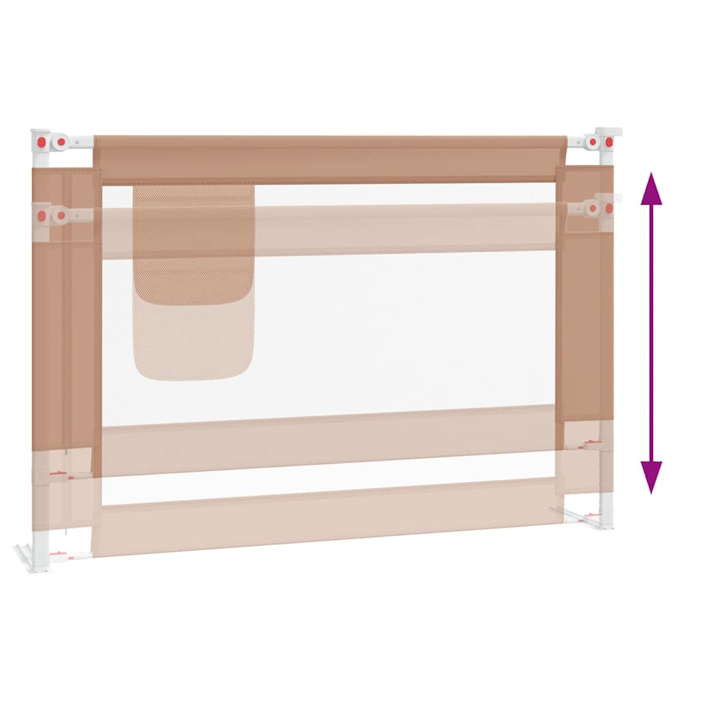 vidaXL Μπάρα Κρεβατιού Προστατευτική Taupe 100 x 25 εκ. Υφασμάτινη