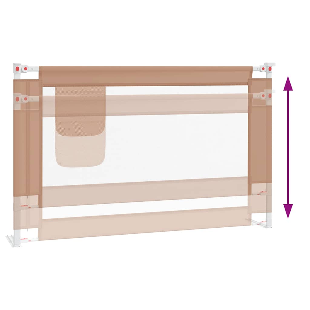 vidaXL Μπάρα Κρεβατιού Προστατευτική Taupe 120 x 25 εκ. Υφασμάτινη