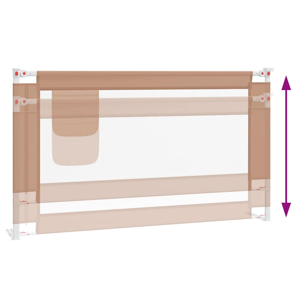 vidaXL Μπάρα Κρεβατιού Προστατευτική Taupe 140 x 25 εκ. Υφασμάτινη