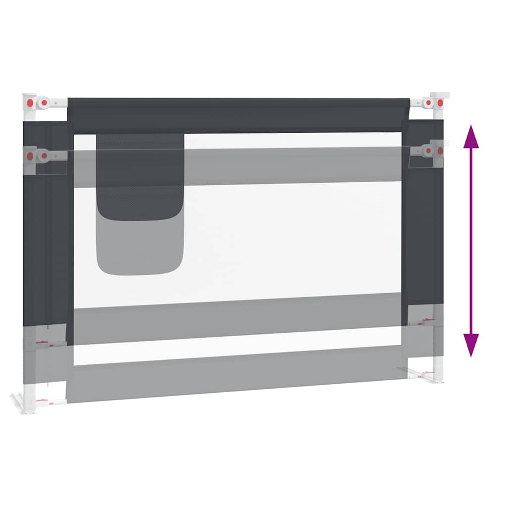 vidaXL Μπάρα Κρεβατιού Προστατευτική Σκούρο Γκρι 100x25 εκ. Υφασμάτινη