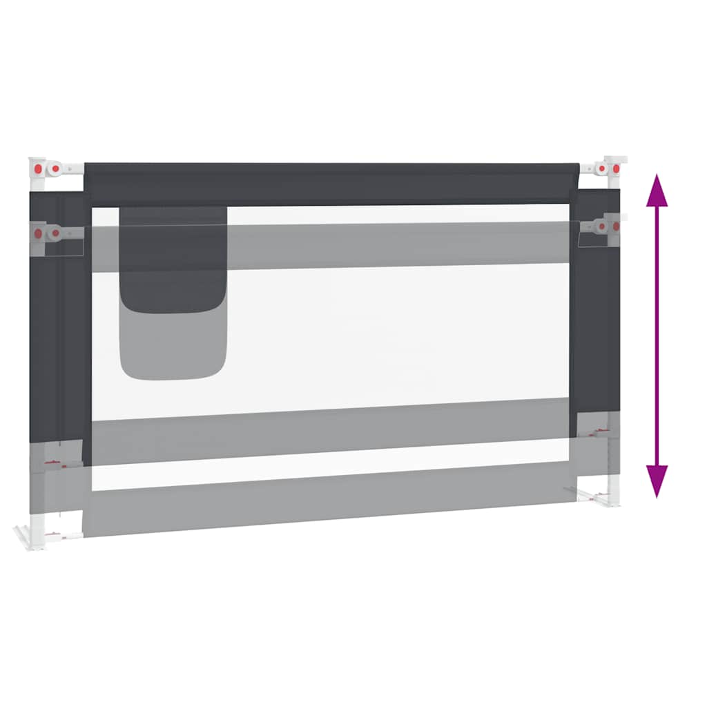 vidaXL Μπάρα Κρεβατιού Προστατευτική Σκούρο Γκρι 140x25 εκ. Υφασμάτινη