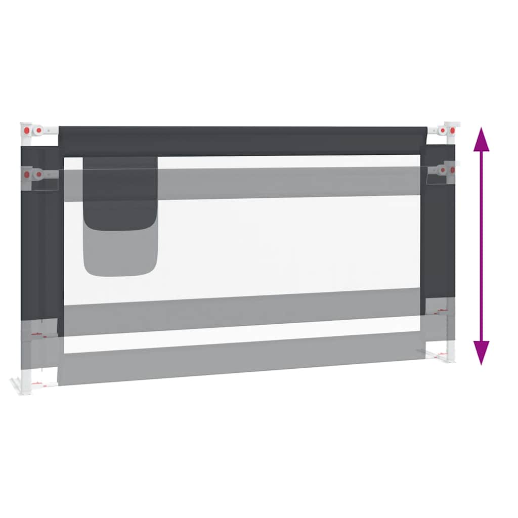 vidaXL Μπάρα Κρεβατιού Προστατευτική Σκούρο Γκρι 160x25 εκ. Υφασμάτινη