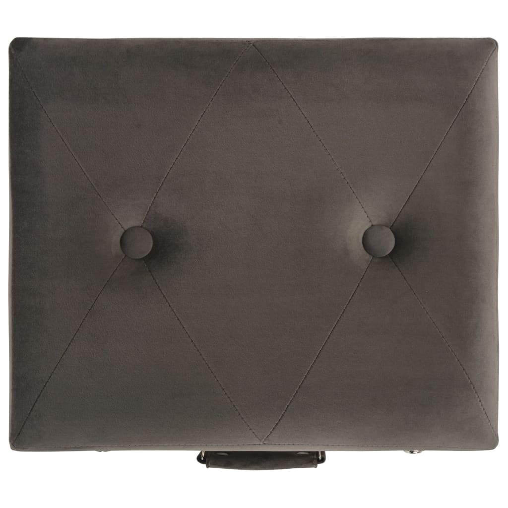 vidaXL Σκαμπό με Αποθηκευτικό Χώρο Γκρι 40 εκ. Βελούδινο