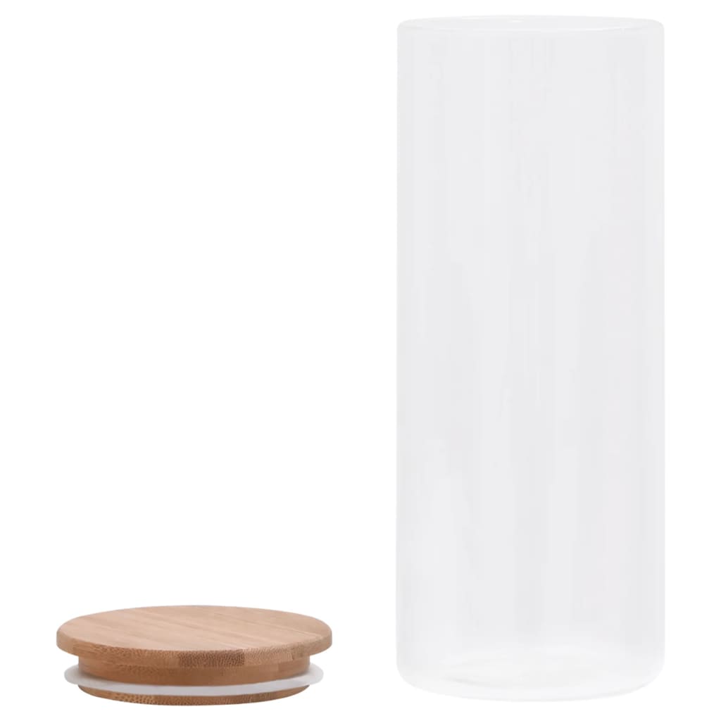 vidaXL Βάζα 6 τεμ. 1000 ml Γυάλινα με Καπάκι από Μπαμπού