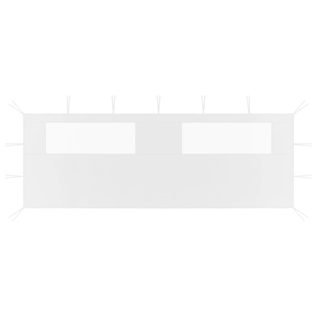 vidaXL Πλαϊνό Τοίχωμα για Κιόσκι με Παράθυρα Λευκό 6 x 2 μ.