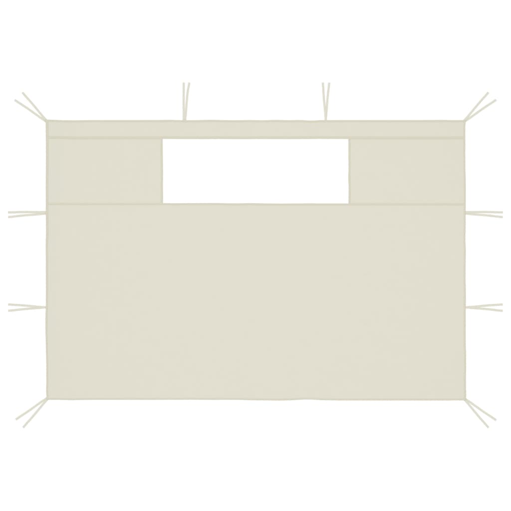 vidaXL Πλαϊνά για Κιόσκι με Παράθυρα 2 τεμ. Κρεμ
