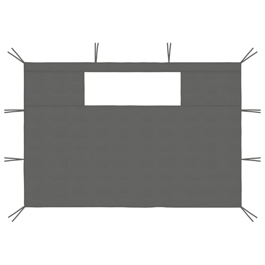 vidaXL Πλαϊνά για Κιόσκι με Παράθυρα 2 τεμ. Ανθρακί