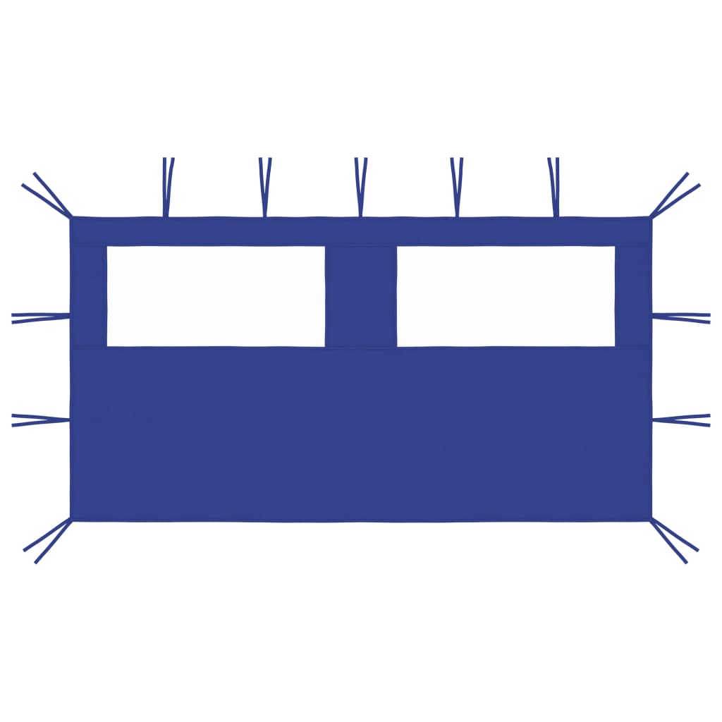 vidaXL Πλαϊνό Τοίχωμα για Κιόσκι με Παράθυρα Μπλε 4 x 2 μ.