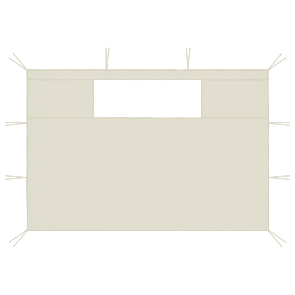 vidaXL Πλαϊνά για Κιόσκι με Παράθυρα 2 τεμ. Κρεμ