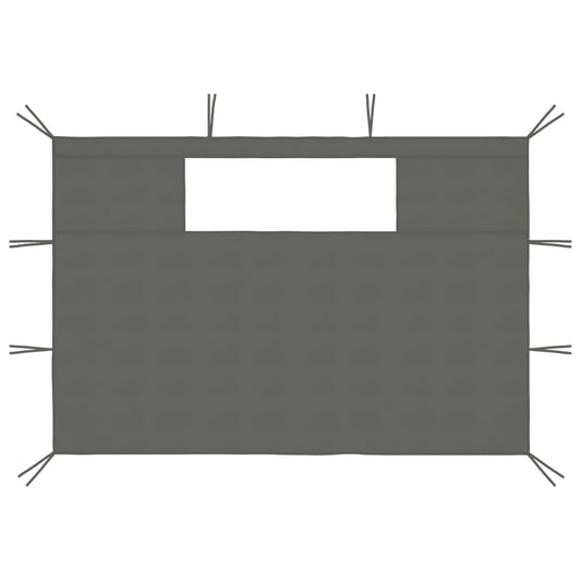 vidaXL Πλαϊνά για Κιόσκι με Παράθυρα 2 τεμ. Ανθρακί