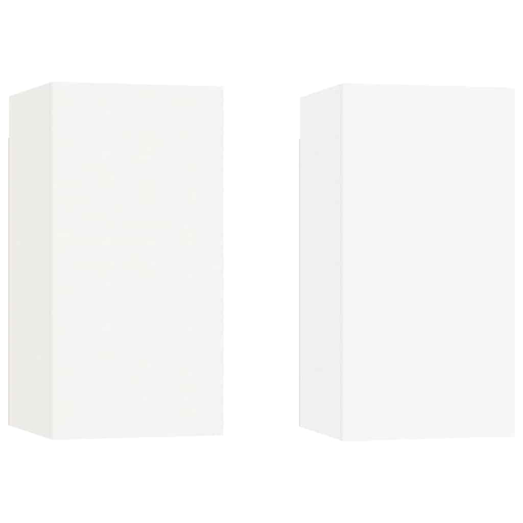 vidaXL Έπιπλα Τηλεόρασης 2 τεμ. Λευκά 30,5x30x60 εκ. από Επεξ. Ξύλο