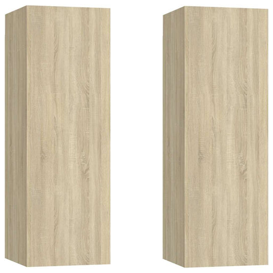 vidaXL Έπιπλο Τηλεόρασης 2 τεμ. Sonoma Δρυς 30,5x30x90 εκ. Επεξ. Ξύλο
