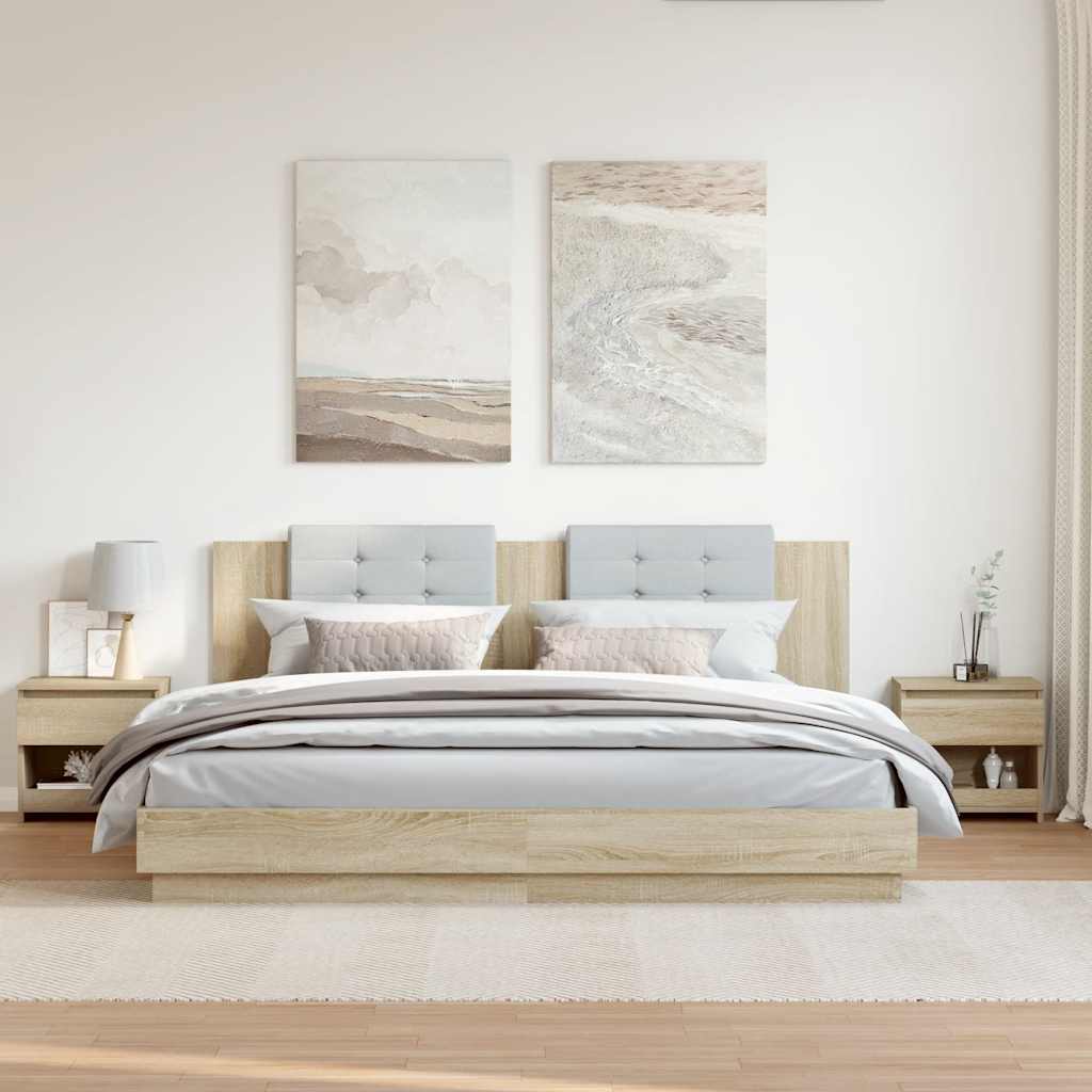 vidaXL Κομοδίνα 2 τεμ. Sonoma Δρυς 40 x 30 x 39 εκ. από Επεξ. Ξύλο