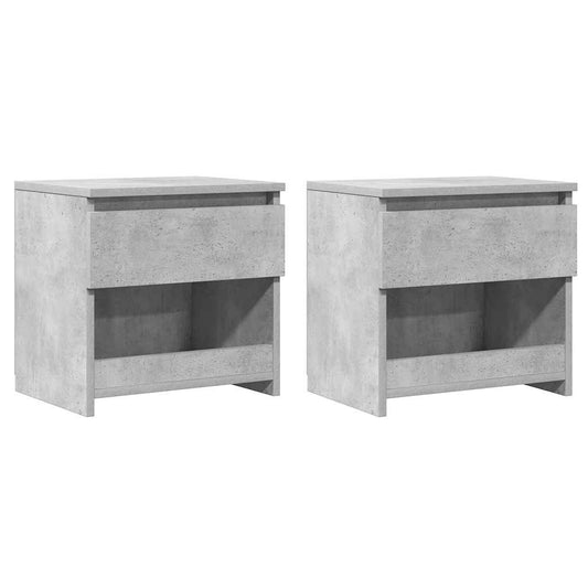 vidaXL Κομοδίνα 2 τεμ. Γκρι Σκυροδέματος 40 x 30 x 39 εκ. Επεξ. Ξύλο