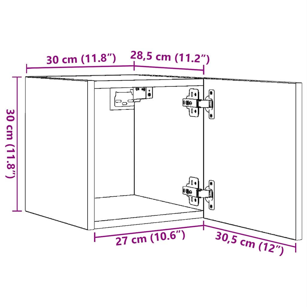 vidaXL Έπιπλα Τηλεόρασης Κρ. 4 τεμ. Λευκά 30,5x30x30εκ από Επεξ. Ξύλο