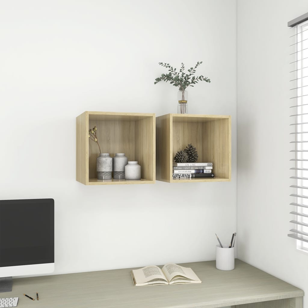 vidaXL Ντουλάπι Τοίχου Sonoma Δρυς 37 x 37 x 37 εκ. από Επεξ. Ξύλο