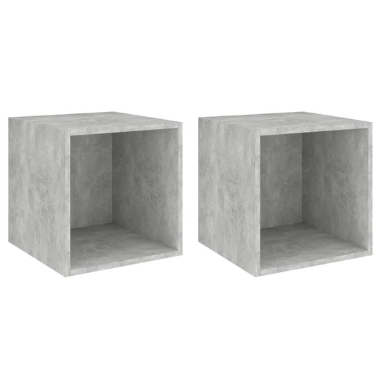 vidaXL Ντουλάπια Τοίχου 2 τεμ. Γκρι Σκυρ. 37x37x37 εκ. από Επεξ. Ξύλο
