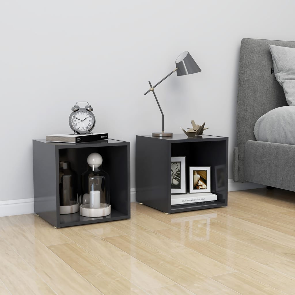 vidaXL Έπιπλο Τηλεόρασης Γκρι 37 x 35 x 37 εκ. Επεξ. Ξύλο