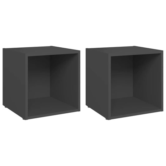 vidaXL Έπιπλα Τηλεόρασης 2 τεμ. Γκρι 37 x 35 x 37 εκ. από Επεξ. Ξύλο