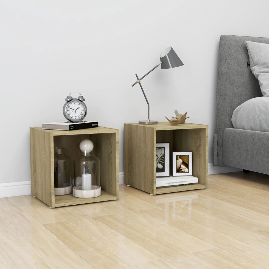 vidaXL Έπιπλο Τηλεόρασης Sonoma Δρυς 37 x 35 x 37 εκ. από Επεξ. Ξύλο