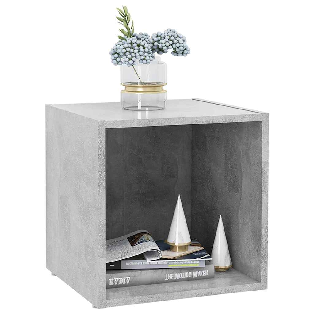 vidaXL Έπιπλα Τηλεόρασης 4 τεμ. Γκρι Σκυροδ. 37x35x37 εκ. Επεξ. Ξύλο