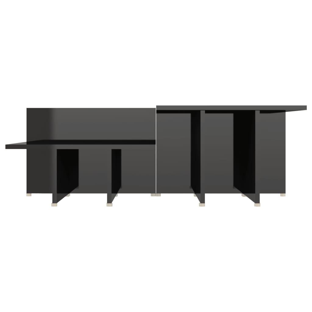 vidaXL Τραπεζάκια Σαλονιού 2 τεμ Γυαλ. Μαύρο 111,5x50x33 εκ Επεξ. Ξύλο