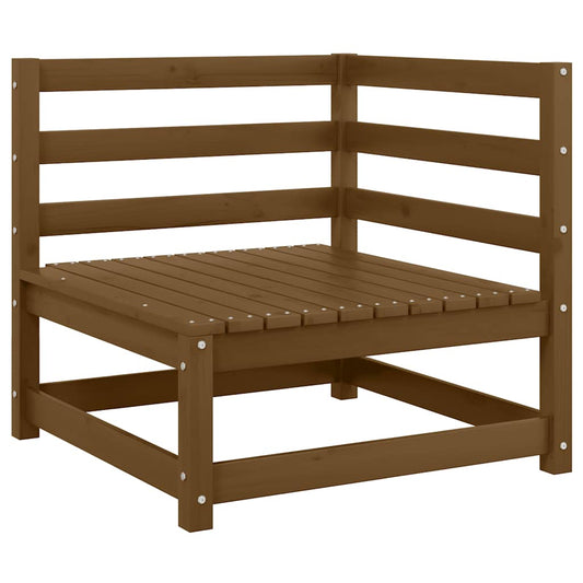 vidaXL Καναπές Κήπου Γωνιακός Καφέ Μελί από Μασίφ Ξύλο Πεύκου