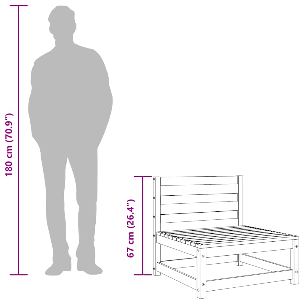 vidaXL Καναπές Κήπου Μεσαίος Καφέ Μελί από Μασίφ Ξύλο Πεύκου