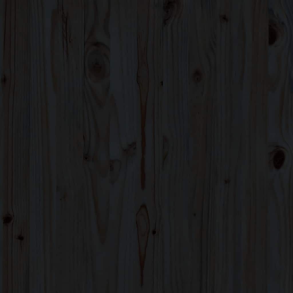 vidaXL Καναπές Κήπου Μεσαίος Μαύρος από Μασίφ Ξύλο Πεύκου