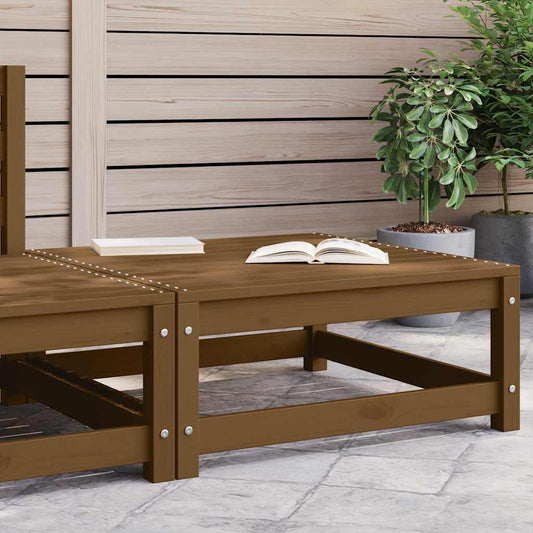 vidaXL Υποπόδιο Κήπου Καφέ Μελί 70 x 70 x 30 εκ. από Μασίφ Ξύλο Πεύκου