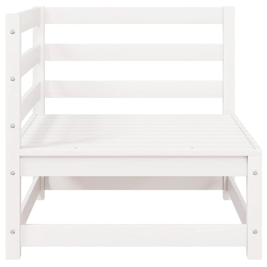 vidaXL Καναπέδες Κήπου Γωνιακοί 2 τεμ. Λευκοί από Μασίφ Ξύλο Πεύκου