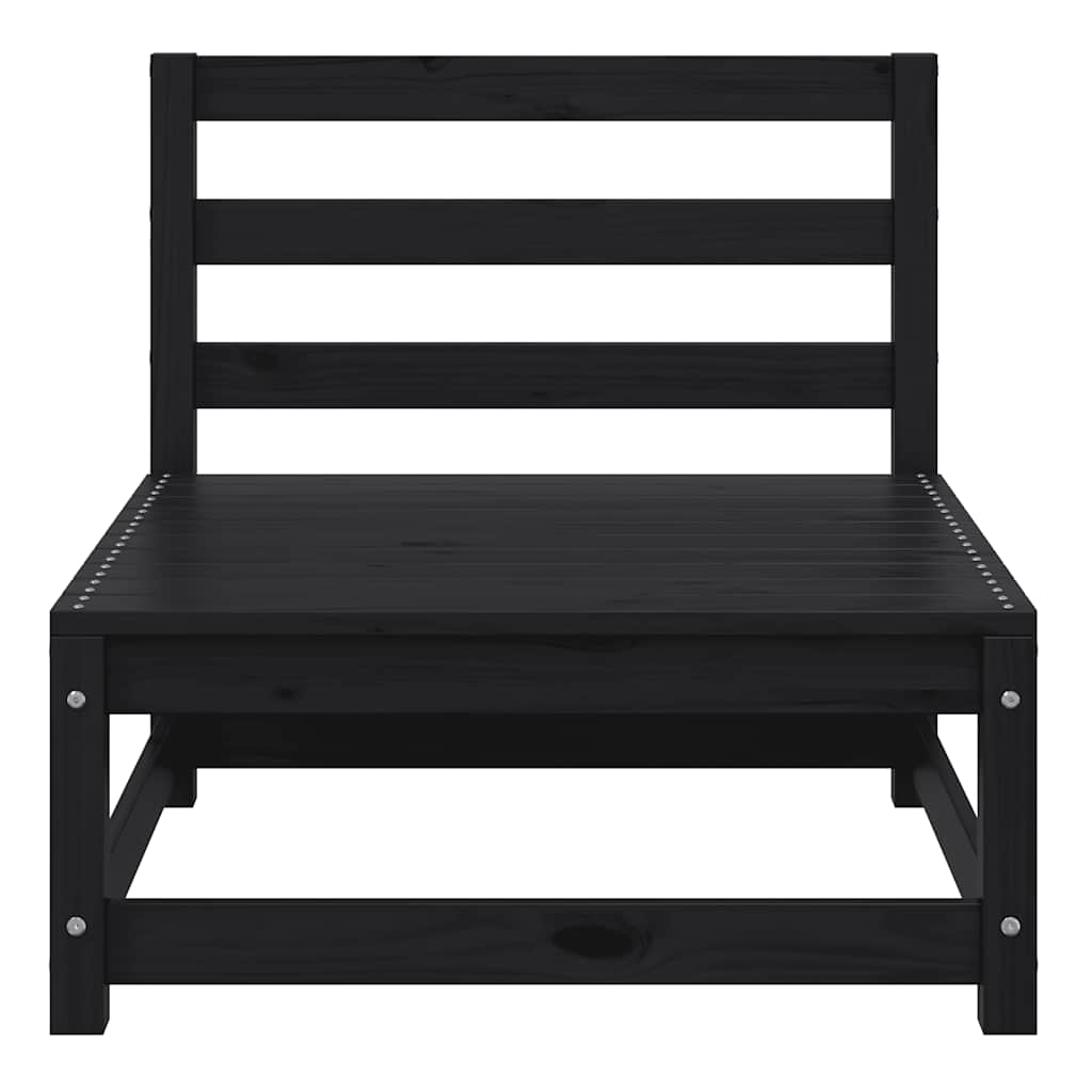 vidaXL Σαλόνι Κήπου Σετ 2 Τεμαχίων Μαύρο από Μασίφ Ξύλο Πεύκου