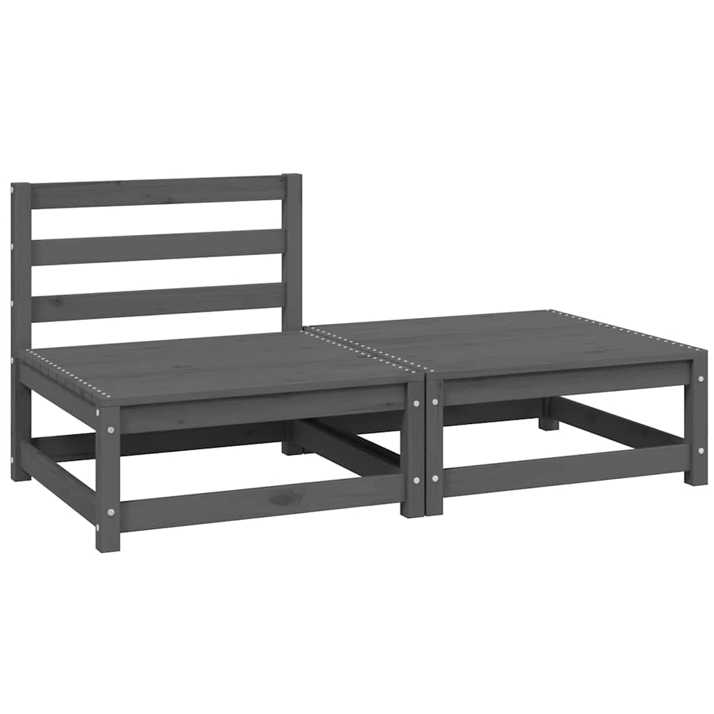 vidaXL Σαλόνι Κήπου Γκρι Σετ 2 Τεμαχίων από Μασίφ Ξύλο Πεύκου