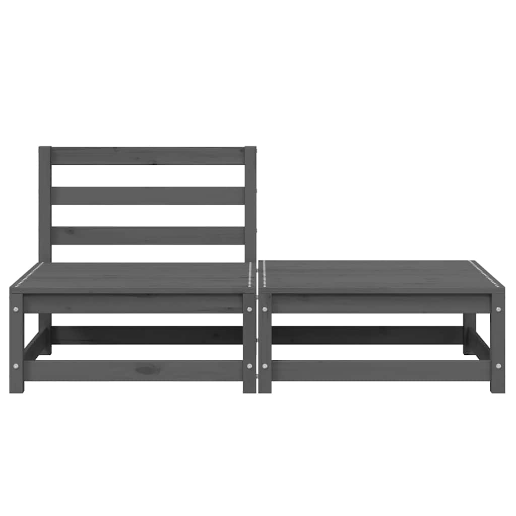 vidaXL Σαλόνι Κήπου Γκρι Σετ 2 Τεμαχίων από Μασίφ Ξύλο Πεύκου