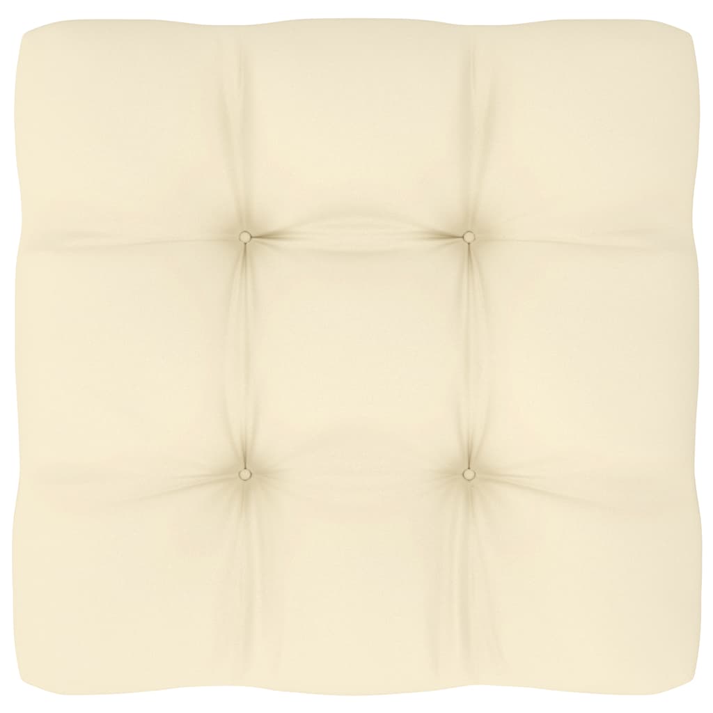 vidaXL Καναπές Κήπου Μεσαίος από Μασίφ Ξύλο Πεύκου με Κρεμ Μαξιλάρια