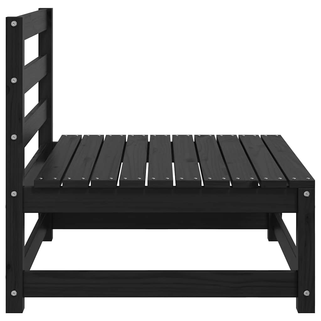 vidaXL Καναπές Κήπου Μεσαίος Μασίφ Ξύλο Πεύκου με Ανθρακί Μαξιλάρια