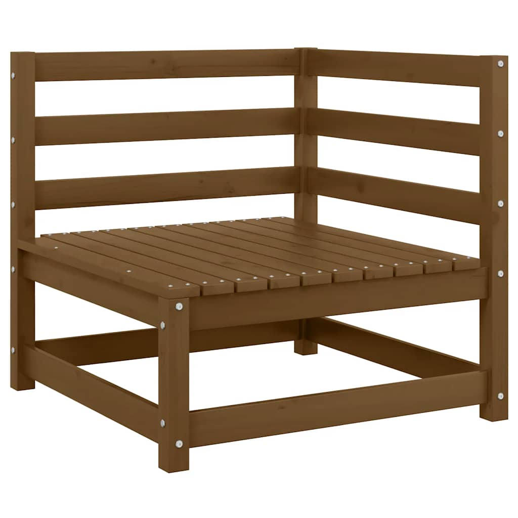 vidaXL Σαλόνι Κήπου Σετ 2 τεμ Καφέ Μελί Μασίφ Ξύλο Πεύκου με Μαξιλάρια