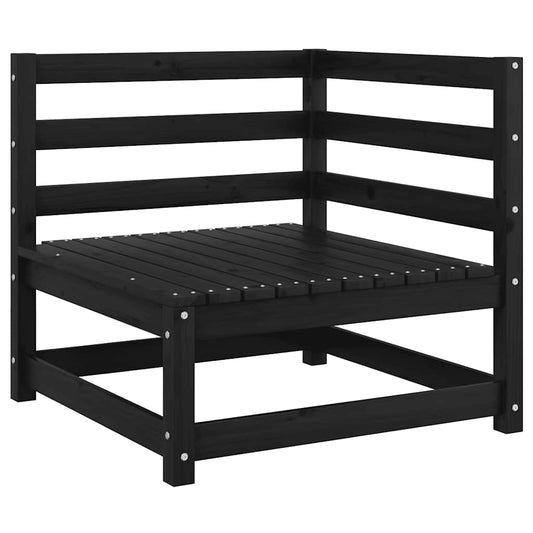 vidaXL Σαλόνι Κήπου Σετ 2 τεμ. Μαύρο Μασίφ Ξύλο Πεύκου με Μαξιλάρια