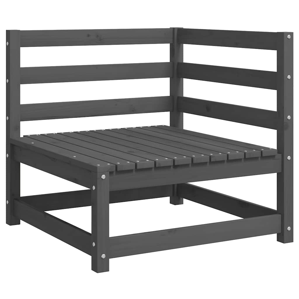 vidaXL Σαλόνι Κήπου Σετ 2 Τεμαχίων Γκρι Μασίφ Ξύλο Πεύκου με Μαξιλάρια