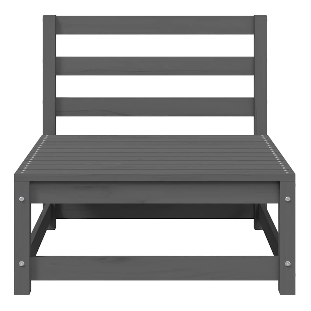 vidaXL Σαλόνι Κήπου Σετ 2 Τεμαχίων Γκρι Μασίφ Ξύλο Πεύκου με Μαξιλάρια