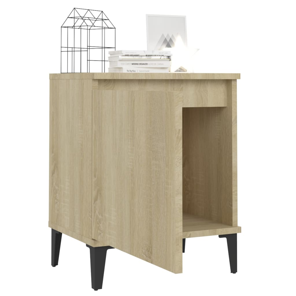 vidaXL Κομοδίνα Sonoma Δρυς 40 x 30 x 50 εκ. με Μεταλλικά Πόδια