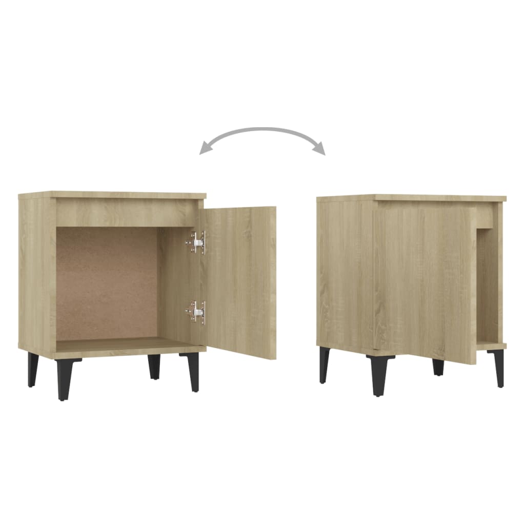 vidaXL Κομοδίνα Sonoma Δρυς 40 x 30 x 50 εκ. με Μεταλλικά Πόδια