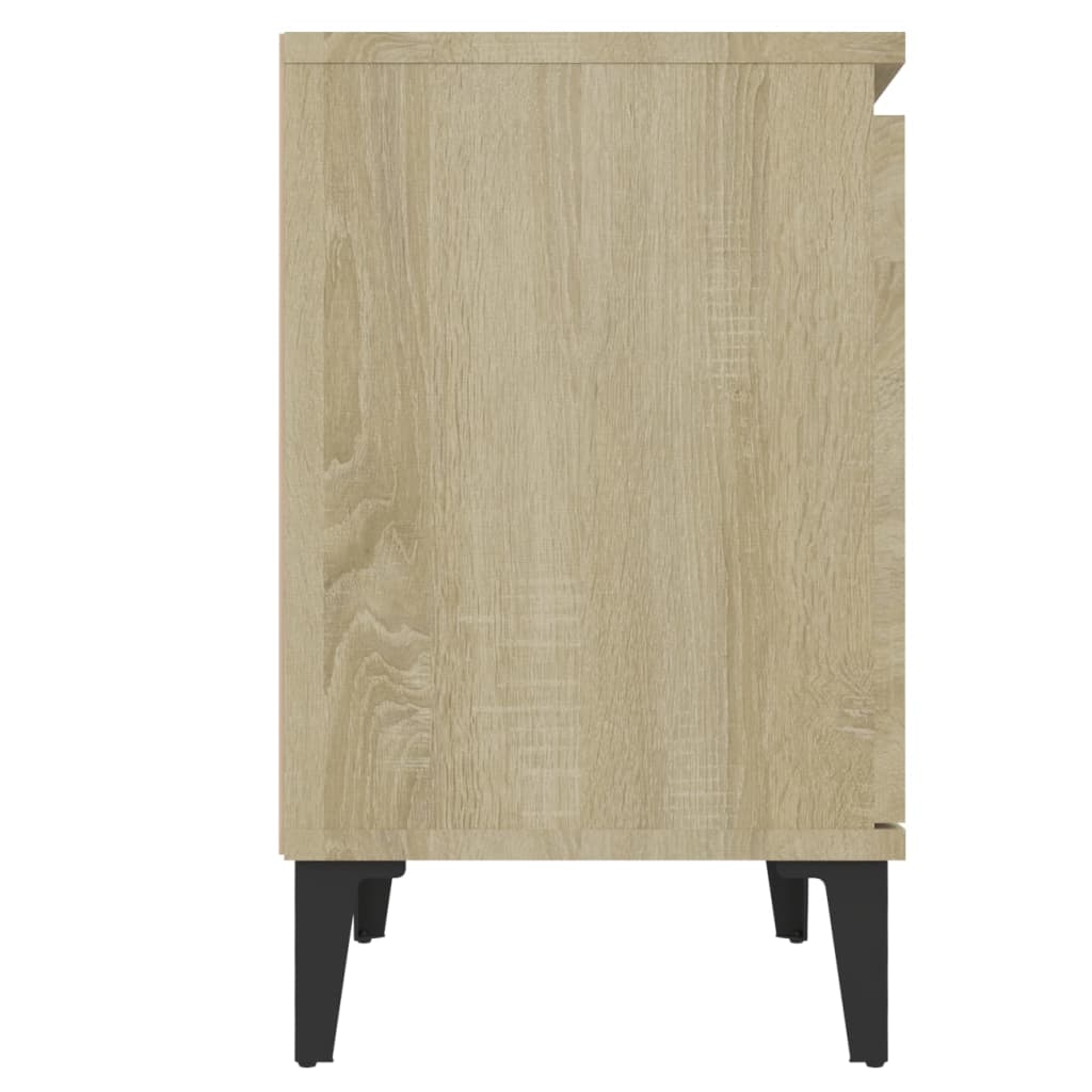 vidaXL Κομοδίνα Sonoma Δρυς 40 x 30 x 50 εκ. με Μεταλλικά Πόδια