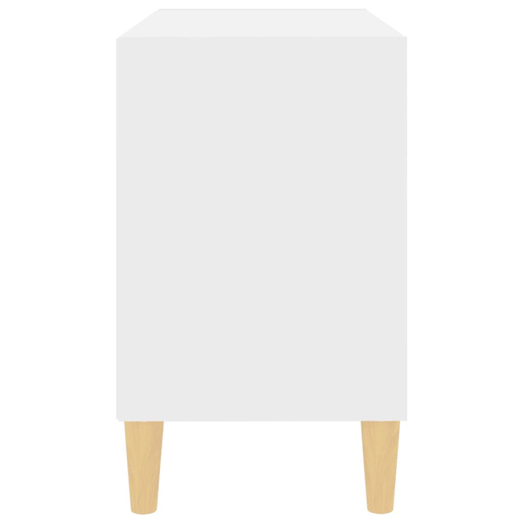 vidaXL Έπιπλο Τηλεόρασης Λευκό 69,5x30x50 εκ. Μασίφ Ξύλινα Πόδια