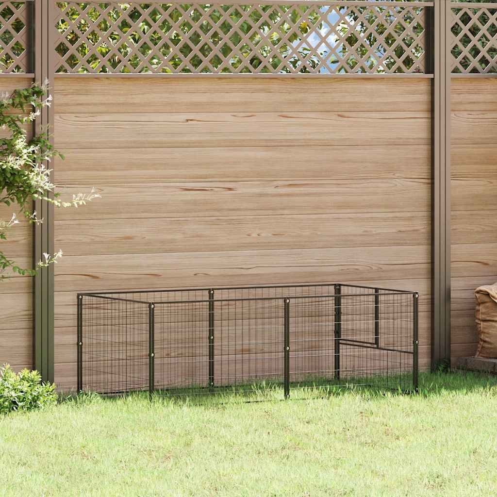 vidaXL Σπιτάκι Σκύλου Μαύρο 200 x 100 x 70 εκ. Ατσάλινο